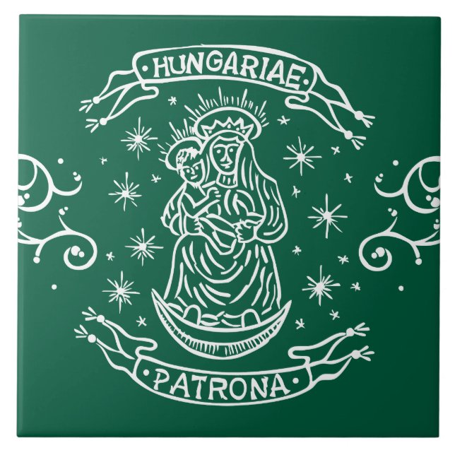 Christlich-religiöses Motiv mittelalterliche Jungf Fliese (Vorderseite)