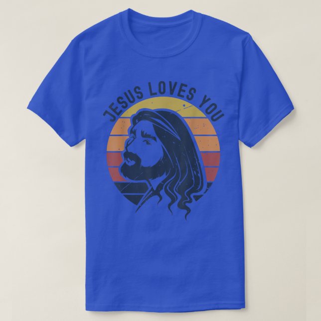 Christlich Retro Jesus Lieben Sie Gott Behalte sei T-Shirt (Design vorne)