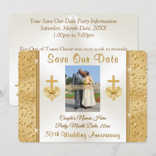 CHRISTLICH Save the Date 50. Hochzeitstag Einladung