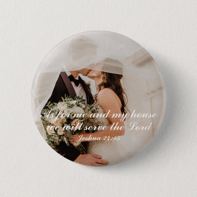 Christlich Scripture Wedding Foto Button (Vorderseite)