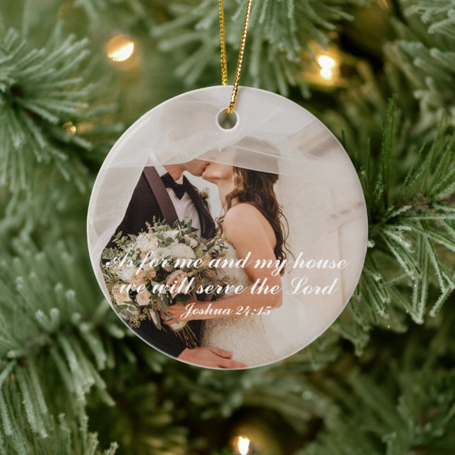 Christlich Scripture Wedding Foto Keramik Ornament (Baum)