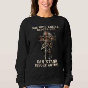 Christlich sie, die vor Gott kniet Knight Fans Cr Sweatshirt