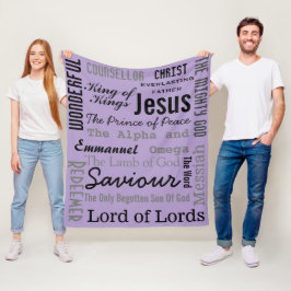 Christlich siebzehn Namen Jesu Lila Fleecedecke