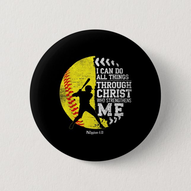 Christlich Softll Ich kann alle Dinge Religiöser G Button (Vorderseite)