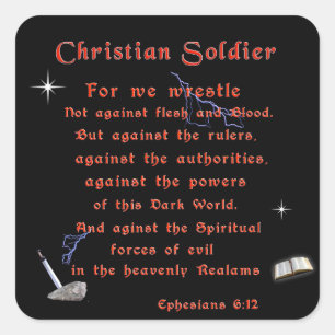 Christlich Soldaten Quadratischer Aufkleber