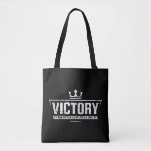 Christlich T Shirt Frauen Männer   Sieg in Jesus B Tasche
