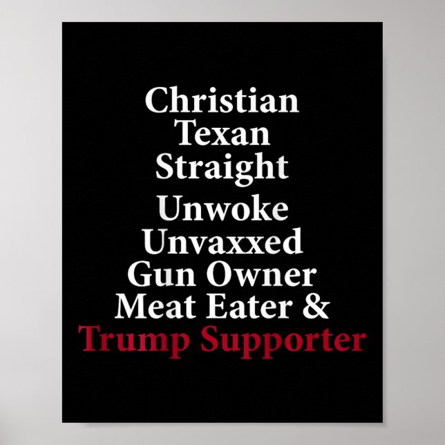 Christlich texan Straight Unwoke Gun Eigentümer Tr Poster (Vorne)