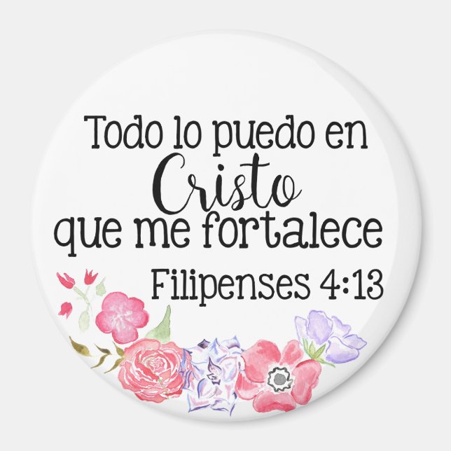 Christlich Todo Lo Puedo Cristo Philippenses 4:13 Magnet (Vorne)