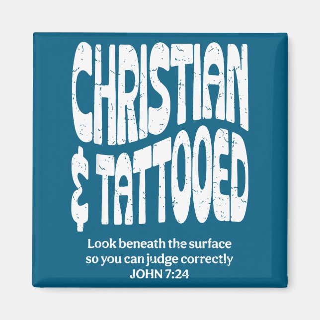 Christlich und tätowiert magnet (Vorne)