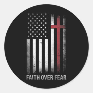 Christlich uns USA-Flagge Amerikanisch Christ Glau Runder Aufkleber