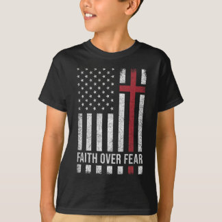 Christlich Uns USA-Flagge Amerikanisch Christ Glau T-Shirt