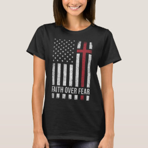 Christlich Uns USA-Flagge Amerikanisch Christ Glau T-Shirt