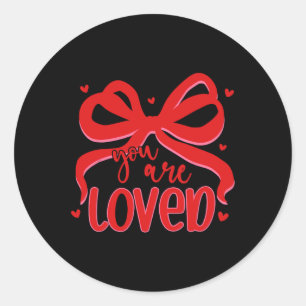 Christlich Valentine Love Coquette Bow Bible Verse Runder Aufkleber