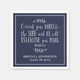 Christlich Verse Typografie Navy Blue Abschluss Serviette