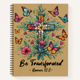 Christlich verwandelt | Römer 12:2 Floral Notizbuch
