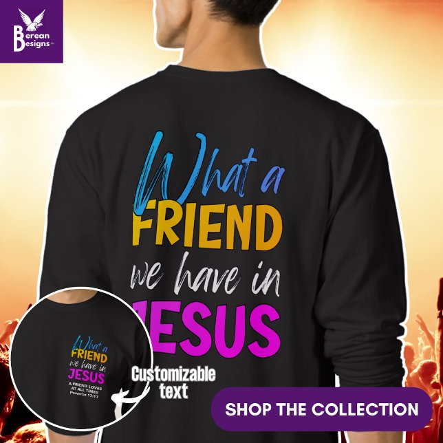 Christlich, WAS FÜR EIN FREUND WIR IN JESUS HABEN Sweatshirt (Stylish WHAT A FRIEND WE HAVE IN JESUS Christian sweatshirt with customizable text on pocket)
