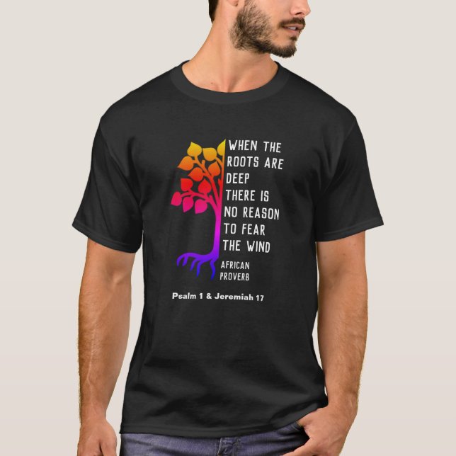 Christlich, WENN DIE ROOTS TIEFES afrikanisches Sp T-Shirt (Vorderseite)