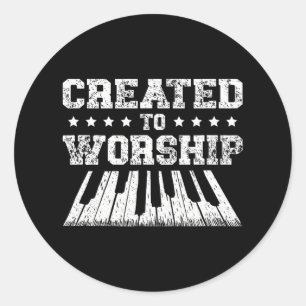 Christlich zum Worship-Piano-Player geschaffen Runder Aufkleber