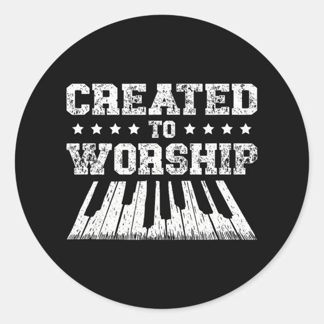 Christlich zum Worship-Piano-Player geschaffen Runder Aufkleber (Vorderseite)