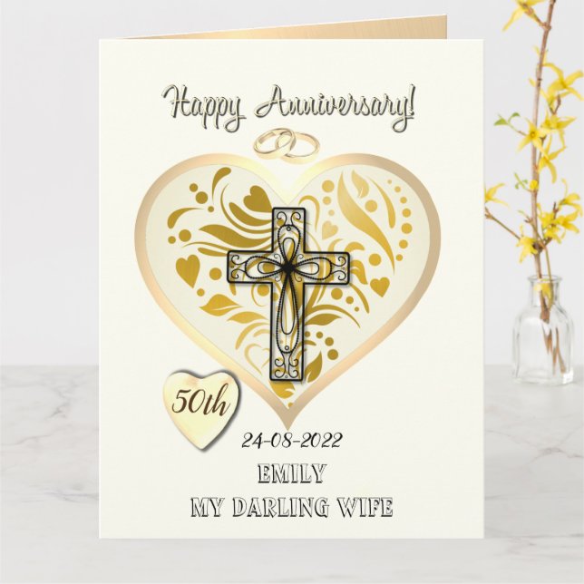 Christliche 50. Goldene Hochzeitskarte Karte (Gelbe Blume)