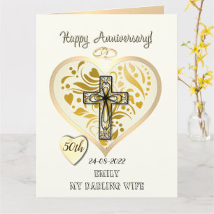 Christliche 50. Goldene Hochzeitskarte Karte