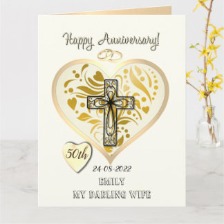 Christliche 50. Goldene Hochzeitskarte Karte