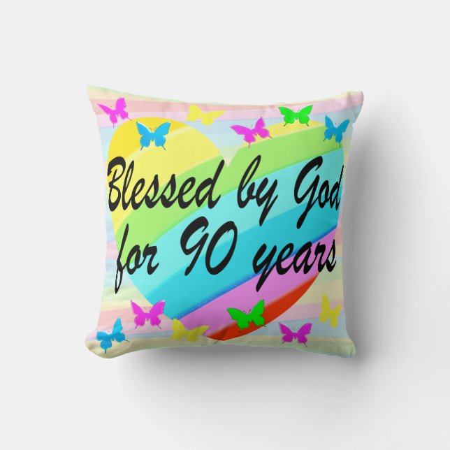 CHRISTLICHE 90. GEBURTSTAGSBLESSINGS PILLOW KISSEN (Vorderseite)
