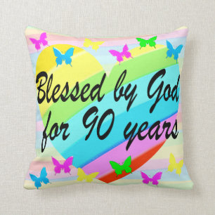 CHRISTLICHE 90. GEBURTSTAGSBLESSINGS PILLOW KISSEN