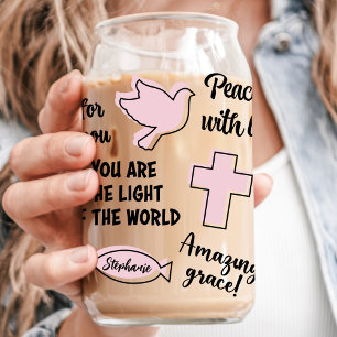 Christliche Affirmationen mit individuellem Namen Dosenglas