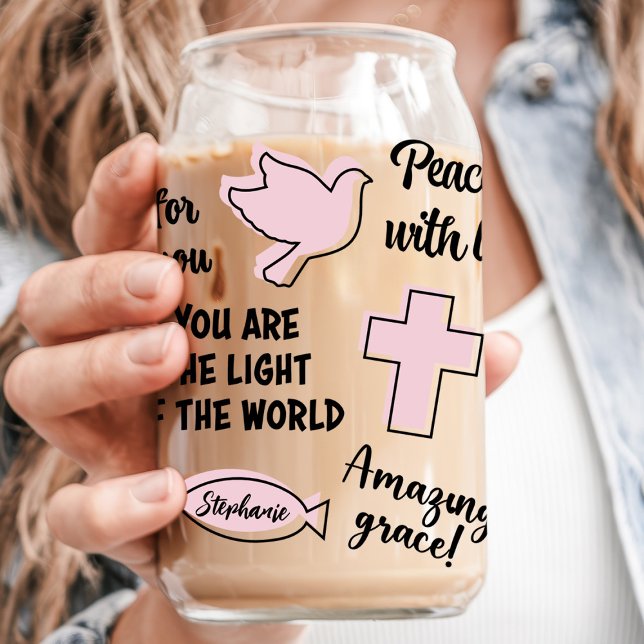 Christliche Affirmationen mit individuellem Namen Dosenglas (Von Creator hochgeladen)