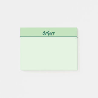 Christliche AMEN Sticky Notepad Grüne Typologie Post-it Klebezettel
