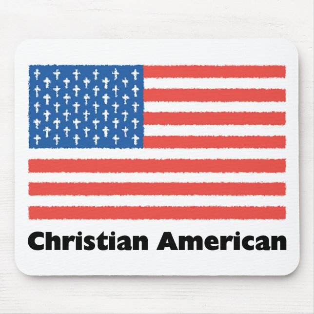 Christliche amerikanische Flagge Mousepad (Vorne)
