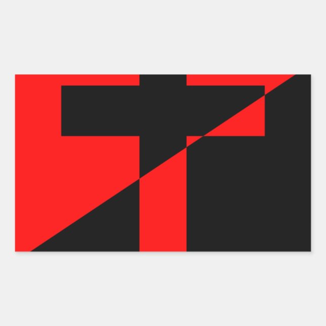 Christliche anarchistische Anarchie-Fahne Rechteckiger Aufkleber (Vorderseite)