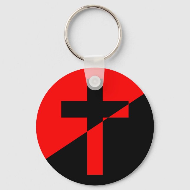 Christliche anarchistische Anarchie-Fahne Schlüsselanhänger (Vorderseite)