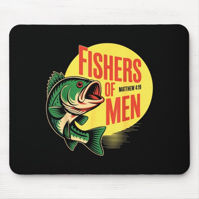 Christliche Angler Fischer von Menschen Matthäus 4 Mousepad (Vorne)