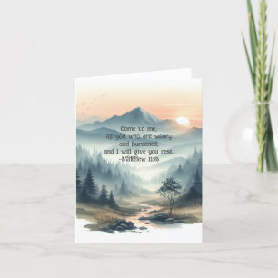 Christliche Aquarell-Schrift-Postkarte Dankeskarte