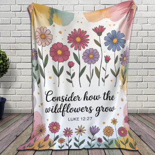 Christliche Aquarellschrift Fleecedecke