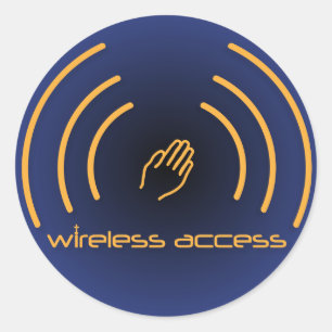 Christliche Aufkleber: Wireless Access (Gebet) Runder Aufkleber