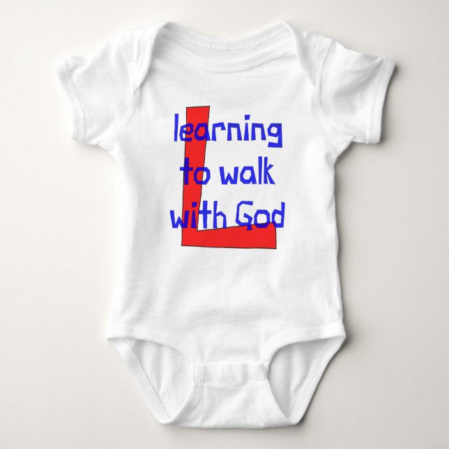 Christliche Babyweste - lernend, mit Gott zu gehen Baby Strampler (Vorderseite)