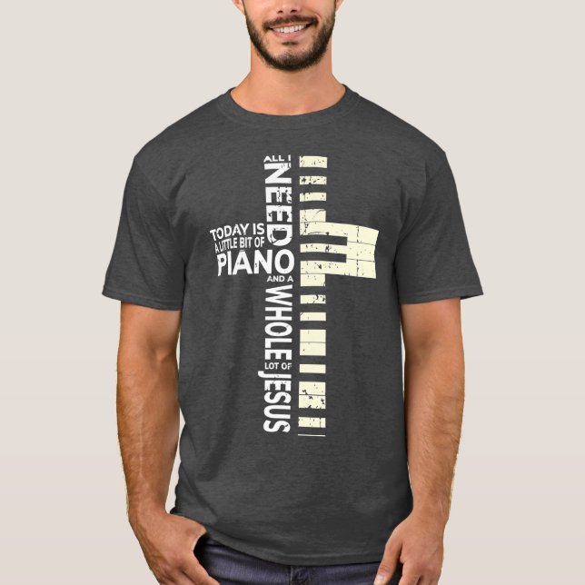 Christliche Band Musiker Rock Music Piano T-Shirt (Vorderseite)