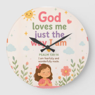 Christliche Bestätigungs-Wanduhr für Kinder Große Wanduhr