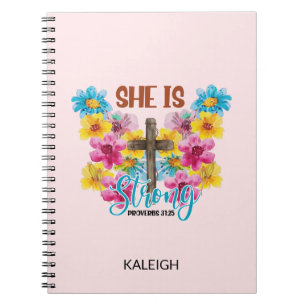 Christliche Bibel Kreuz Sprüche Frau Schmetterling Notizblock