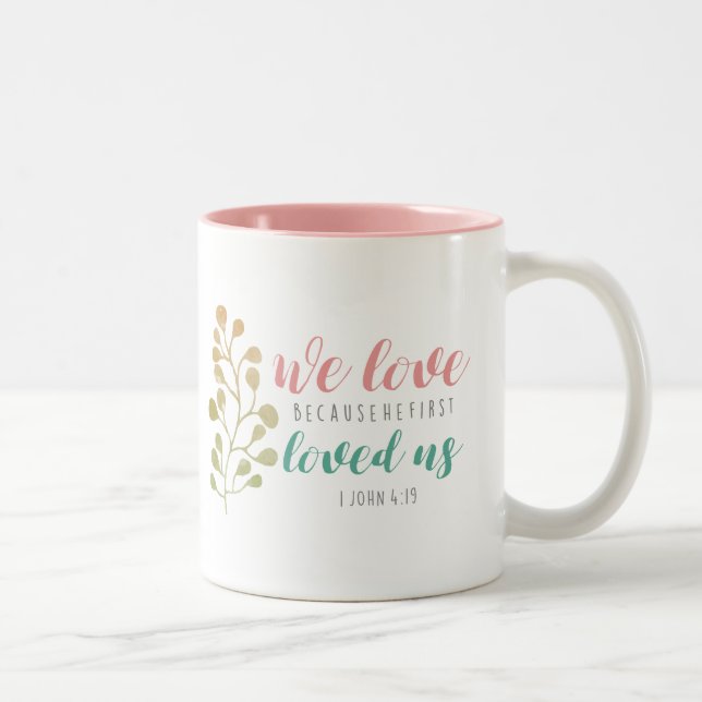 Christliche Bibel-Tasse der Wasserfarbenkraut Zweifarbige Tasse (Rechts)