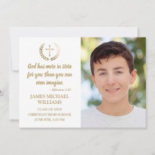 Christliche Bibel Verse Foto White Boy Abschluss Ankündigung