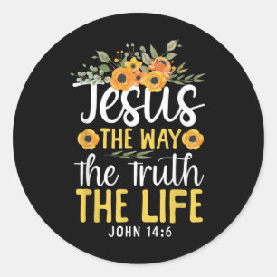 Christliche Bibel Verse Glaube Gott Blume Jesus Di Runder Aufkleber
