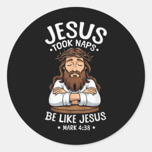 Christliche Bibel Verse Glaube Gott Puh Jesus nahm Runder Aufkleber