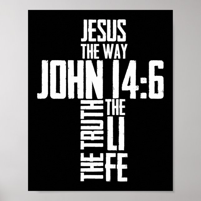 Christliche Bibel Verse Jesus Der Weg Johannes 14: Poster (Vorne)