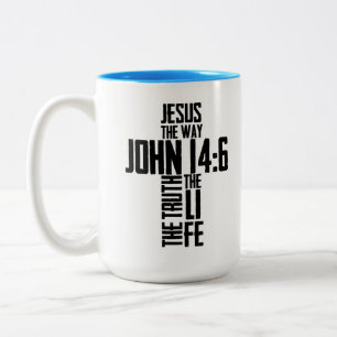 Christliche Bibel Verse Jesus Der Weg Johannes 14: Zweifarbige Tasse