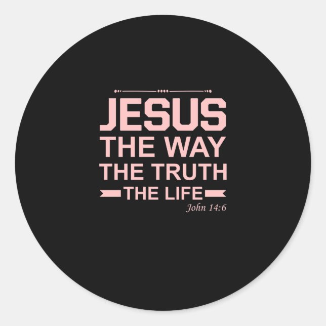 Christliche Bibel Verse Jesus Weg Wahrheit Leben Runder Aufkleber (Vorderseite)