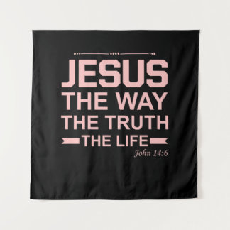 Christliche Bibel Verse Jesus Weg Wahrheit Leben Wandteppich